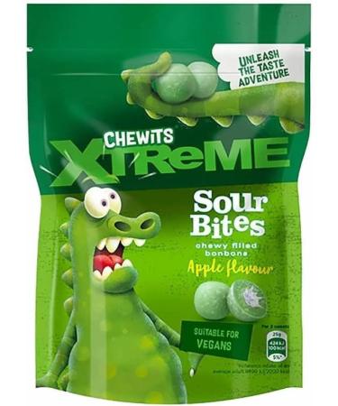 Chewits "Xt" Extra Sour Bites Apple Flavour 165 g x 1, Multi Colour
