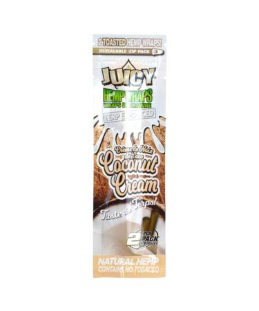 Juicy Terp Enhanced Hemp Wraps | Coconut Cream | 50 Wrap Case (25x2)