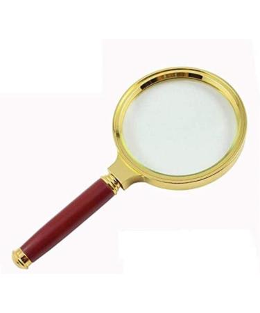 Professional ES Vision aids 6X Handheld High-Grade Mahogany Handle Material Handle Gold-Plated for Eyelash Reading Repairing Engraving Sewing Knitting Art Stationer Full of Stars