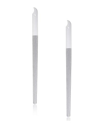 2PC 8 Diamond Dust Nail File - Stainless Steel Nail Dresser - 9 Inch