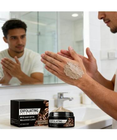 Coffee Facial Scrub for Men - Facial & Beard Cleansing Pore Refining Refreshing Comfortable & Deep Cleansing Paste - Buy Online on GoSupps.com
