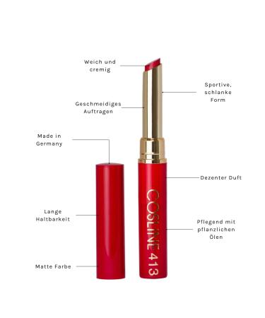 COSLINE Lipstick No. 413 - Raspberry Red with Blue Tint | Shop Now Internationally - Buy Online on GoSupps.com
