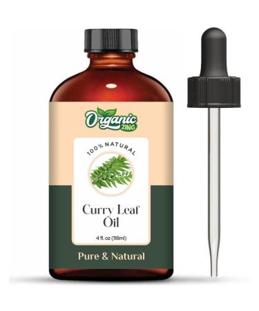 Organic Zing Curry Leaf Oil Cosmetic Grade (118 ml / 3.99 fl oz) with Dropper - Botanical Oil for Skincare Hair Blends & DIY Cosmetic Formulations