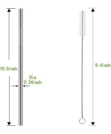 Stainless Steel Straws Set with 10 Straight Reusable Drinking Straws for 30oz and 20oz Tumblers - Includes 2 Cleaning Brushes - Buy Online on GoSupps.com
