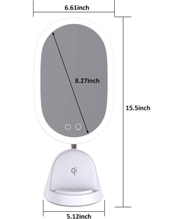 WILIT Vanity Mirror with Lights - LED Lighted Makeup Mirror with Magnifying Mirror 8.27 Inch - Dimmable Lighting & Wireless Charger - Buy Online on GoSupps.com