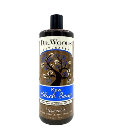 Dr. Woods Raw Moisturizing Black Peppermint Soap with Organic Shea Butter, 32 Ounce