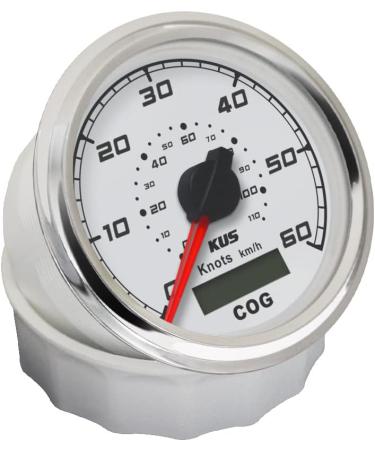 KUS GPS Speedometer Odometer Gauge 60 Knots for Boat Yacht - 85mm 12V/24V White | International Shipping Available - Buy Online on GoSupps.com