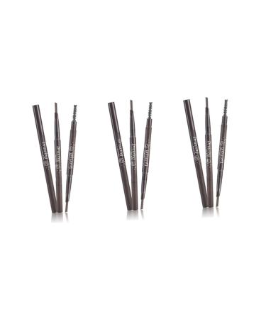 Ipetboom 3pcs 2 1 Eyebrow Pen Eye Brow Brush Eyebrow Pencils Eyebrow Brush Five Colors Filler 3d 1 count (Pack of 1) As Shownx3pcs