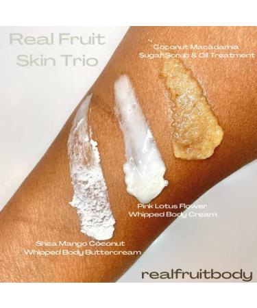 Real Fruit Body Coconut Macadamia Sugar Scrub and Oil Treatment - 100% Pure and Natural Leaping Bunny Certified Cruelty Free Vegan Organic - 1.38 Ounce | 50 ml 1.38 Ounce (Pack of 1) - Buy Online on GoSupps.com