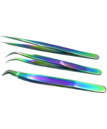 Premium Stainless Steel Eyelash Tweezers - Straight & Curved Antistatic - Ideal for Perfect Lash Application - Buy Online on GoSupps.com