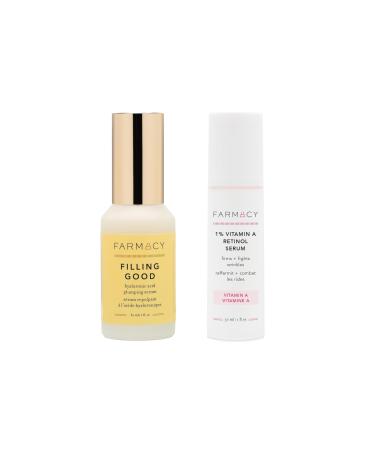 Farmacy Filling Good and Retinol Bundle - Hyaluronic Acid Serum for Face & 1% Vitamin A Resurfacing Retinol Serum