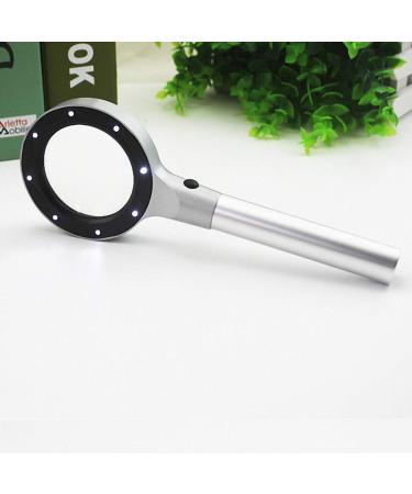 Magnifying Glass Hand-held Metal Mirror Acrylic Optical Lens magnified 30 Times Lightweight and Resistant to Falling Made in China