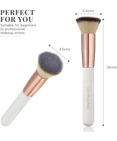 Rose Gold Kabuki Brush for Makeup - Professional Flat Top Foundation Brush for Blending Liquid, Cream, and Powder - Cruelty-Free by Lily England - Buy Online on GoSupps.com