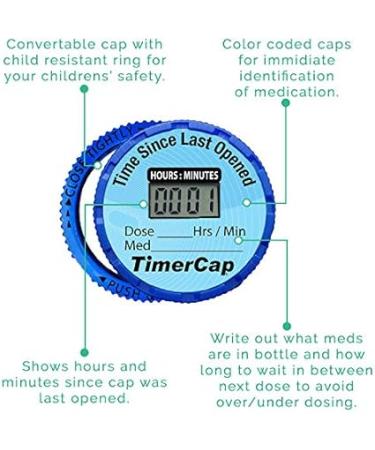 TimerCap Automatically Displays Time Since Last Opened - Built-in Stopwatch Smart Pill Bottle Cap Medication Reminder Case (Qty 2-4.0 oz Amber Bottles) CRC - Buy Online on GoSupps.com