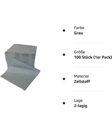 Sellaviva Gray Cocktail Napkins - 24x24 2-Layer Disposable Pulp - Silver Gray Coasters for Parties & BBQ - 100 Pieces - Buy Online on GoSupps.com
