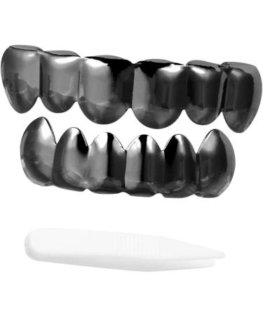 Halloween Tooth Replacement Costume Set - 2 Dental Prostheses Accessories for Adults | Removable Single Tooth Decoration for Cosplay & Punk Style | Black - 5x1cm (2pcs) - Buy Online on GoSupps.com