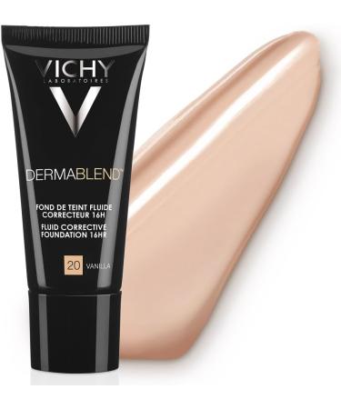 Vichy Dermablend Fond de Teint Fluide Correcteur Longue Tenue 16H Haute Couvrance SPF 35 Adapt aux Peaux Sensibles Normales S ches Teint : Vanilla 20 30 ml - Buy Online on GoSupps.com