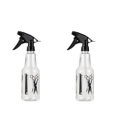 Dependable Industries Inc. Essentials Set of 2 Barber Shop Hair Salon Style Empty Water Spray Bottles 16.9 Ounce Each