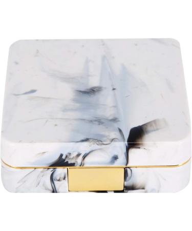 Duokon Portable Contact Lens Container Set - Stylish Marble Design & Square Case for Travel (Gold) | International Shipping - Buy Online on GoSupps.com