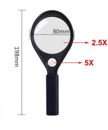 Professional 2.5X 5X Handheld 80MM Magnifier Super High Clarity Lightweight for Reading Inspection Hobby Observation Classroom Science - A Full of Stars - Buy Online on GoSupps.com