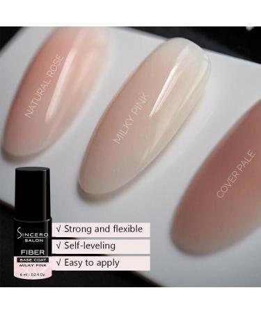 Sincero Salon - Milky Pink Gel Nail Polish Base Coat 6ml - Extra Strong Nail Strengthener For Damaged Nails - Gel Base Coat - Nail Varnish - Gel Polish Nail Art - LED UV Gel Nail Polish - Buy Online on GoSupps.com