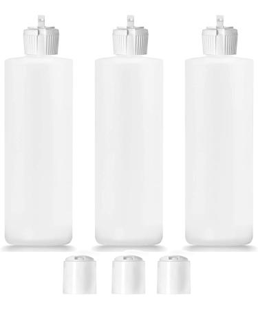 3 Pack 16 Oz HDPE Plastic Bottles with 6 Caps - BPA-Free, Food-Grade, Ideal for Shampoo, Body Wash, Sauce, and More - Buy Online on GoSupps.com