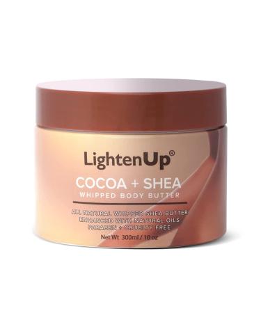 LightenUp Whipped Cocoa Butter - 10.1 fl oz/ 300 ml - Natural Moisturizer Body Butter DIY Recipes Face and Body Butters Cruelty-free Natural Ingredients for Women and Men