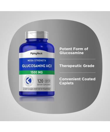 Buy Piping Rock Glucosamine HCL 1500mg - Mega Strength Non-GMO Gluten Free 120 Caplets | International Shipping Available - Buy Online on GoSupps.com
