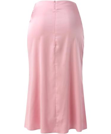 Shop Elegant Women's Knee-Length Lace Trim Mini Skirt | Adjustable Vintage Floral Swing Skirt in Pink - Buy Online on GoSupps.com