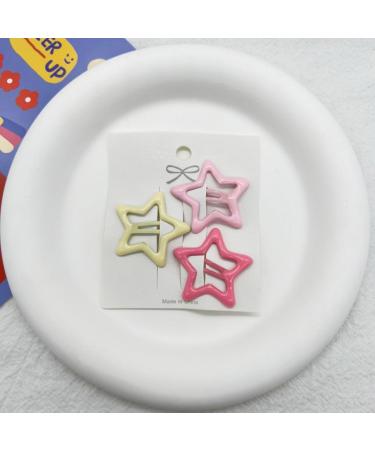 3pieces Cool Hair Clip Star Shape Snap Hairpin Candy Color Hair Clip for Spring Summer Hairpins for Teenagers Children Blue - Buy Online on GoSupps.com