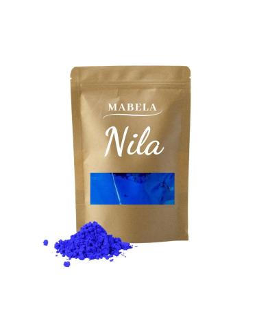 MABELA Poudre De Nila Bleu Maroc Original - Pigment Naturel Pour Les cheveux et Peau - claircissante Et 100% Naturel - Id al Pour Les Soins Capillaires Et De Visage 50g kl-bleu 50 g (Lot de 1)
