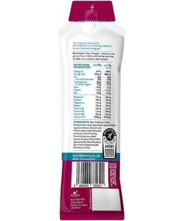 KMC NRG Gel Refreshing Raspberry Mint Energy Gel 27g - 24 Pack | Dual Carb + Electrolytes + B Vitamins | Vegan & Gluten Free - Kendal Mint Co - Buy Online on GoSupps.com