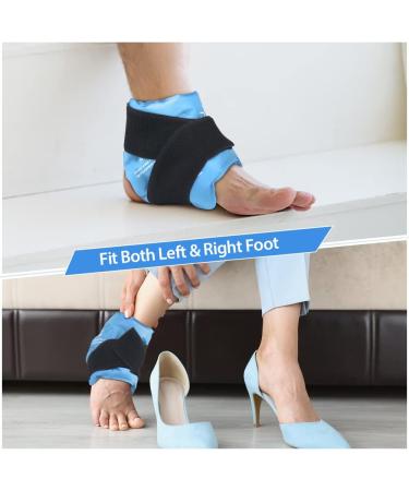 Newgo Ankle Ice Bag for Pain Relief | Reusable Hot Cold Therapy Gel | Ice Pack for Foot Injuries Ankle Swelling & Sprains | Light Blue - Buy Online on GoSupps.com