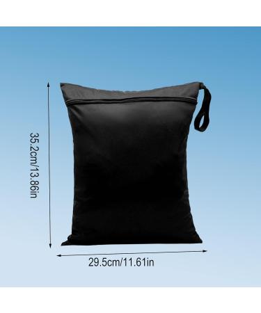 2Pcs Wet Dry Bags Waterproof 11.6x13.8 inch for Cloth Diapers & Laundry - Black - Ideal for Babies, Swimming, Travel, Gym & Beach - Buy Online on GoSupps.com