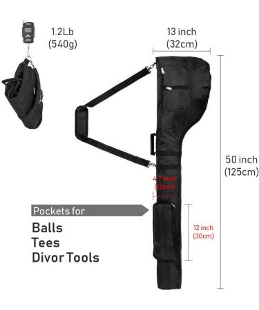 Portable Golf Carry Bag | Foldable Driving Range Carrier | Water Resistant | Multi Colors | Gift for Men & Women Golfers | Customizable | Black - Buy Online on GoSupps.com