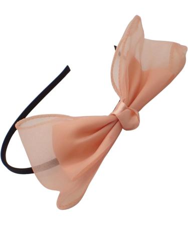 Topkids Accessories Thin Fabric Bow Alice Band Headband for Women & Girls Cute Girls Hair Accessories Pretty Coloured Bows on Head Band Hair Bands for Kids & Adults Bow Headbands (Peach) - Buy Online on GoSupps.com
