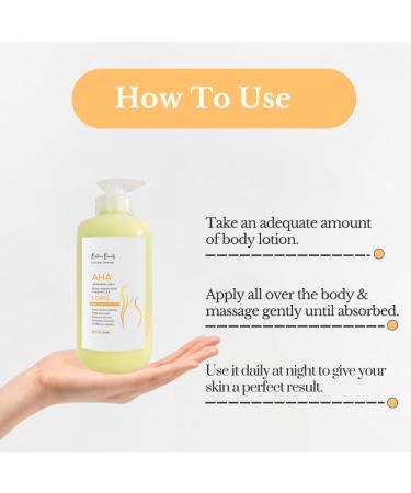 Britains Beauty AHA White Body Lotion with Alpha Hydroxy Acids Vitamin C & E Intense Brightening Formula for Smooth Moisturized Skin - 500ml (Yellow 500ml) - Buy Online on GoSupps.com