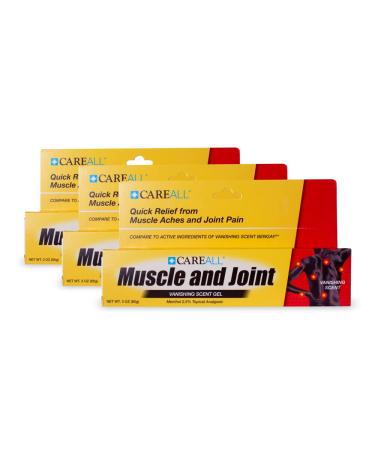 (3 Pack) CareALL 3.0 oz. Muscle & Joint Vanishing Scent Gel, Non-Greasy, Pain Reliver Gel for Muscle, Back and Minor Arthritis, Compare to Active Ingredients of Bengay Vanishing Scent, 2.5% Menthol - Buy Online on GoSupps.com