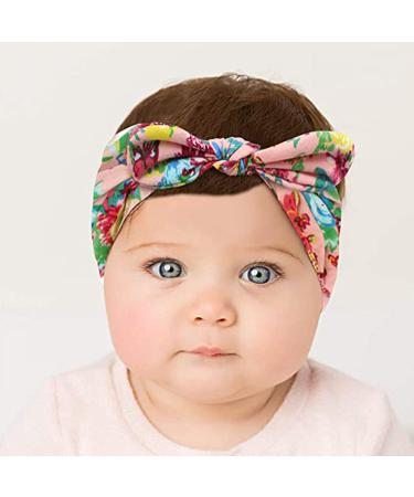 7Pcs Baby Headbands - Soft Cotton Elastic Hair Bands for Newborns | Large Loop & Wide Nylon Straps - Buy Online on GoSupps.com
