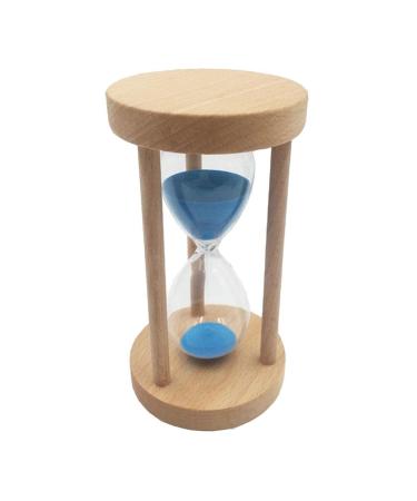 Gazechimp hourglass hourglass brushing teeth - 10 minute / 15 minutes / 30 minutes - wood + glass + sand - perfect for cooking toothbrush playing training - blue 15 minutes blue