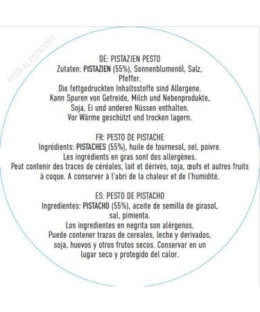 Buy 2 Pieces of Authentic Pistachio Pesto Pasta Sauce - 55% Bronte Pistachios (2 x 190g) - Premium Italian Flavor - Buy Online on GoSupps.com
