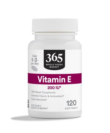 365 by Whole Foods Market Vitamin E 200 Iu W Mixed Tocopherols 120 Softgels