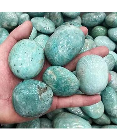 80g-120g Polished Natural Amazonite Tumbled Stones Crystal Palm Stone 1pc - Buy Online on GoSupps.com