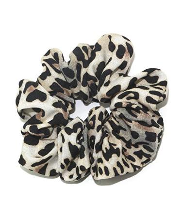 Otyou 4 Pack Bright Leopard Print Hair Scrunchies - Soft Fabric Elastic Hair Bands for Women and Girls - Buy Online on GoSupps.com