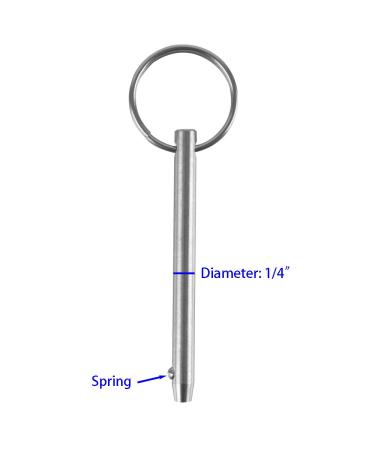 2 Pack 1/4 x 3 Stainless Steel Bimini Top Pins - Marine Hardware (Pack of 2) - Buy Online on GoSupps.com