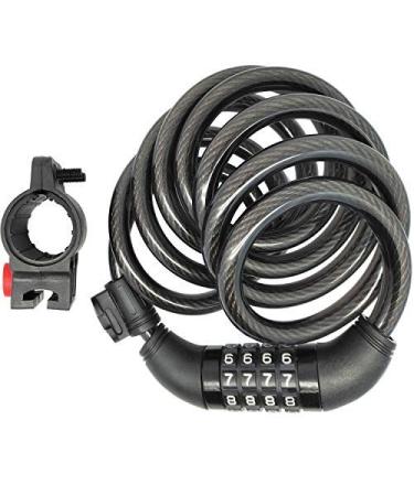 SEPOX Resettable Bike Lock Cable with Combination Bicycle Locks 6 Feet Heavy Duty Anti Theft with Mounting Bracket