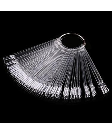 Greenwood home artificial nail art fan wheel polish exercise tips nail art sticks nail polish display compartments nails make-up tools 50 pieces/set