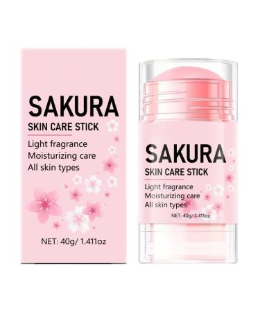 Face Stick Cherry Blossoms Facial Moisturizer Stick Hydrating Lip Balm Eye Cream Neck Cream Make Up Base for Face Anti Wrinkle Cream Reduces Wrinkles & Enhances Elasticity Face Balm Stick