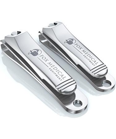 Fox Medical Equipment Professional Nail Clippers for Men and Women - Surgical Grade Stainless Steel Fingernail Clipper Set - Big Toenail Clippers for Large Nails - Best for Thick and Ingrown Toenails