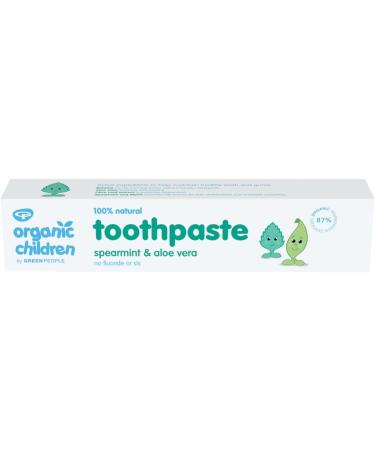 Green People Organic Children Spearmint & Aloe Vera Toothpaste 50ml - Natural & Safe for Kids | Fluoride & SLS Free | Mint Flavor Toothpaste - Buy Online on GoSupps.com